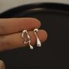Pendientes de lava asimétricos de plata S925 2022, nuevos pendientes de estilo hip hop de estilo frío, pendientes con personalidad de nicho.