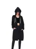 Aliexpress Ebay Amazon Roupas Femininas Outono e Inverno Máscara para Olhos Moletom de Manga Longa com Capuz Comprimento Médio Suéter de Veludo Jaqueta Longa