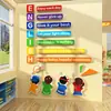 Decoración de Aula de Rincón de Inglés, Biblioteca de Libros Ilustrados en Inglés, Institución Educativa, Pegatinas de Pared Culturales para el Aula