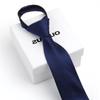 Corbata Formal de Cremallera Perezosa para Hombre Negra Estilo Coreano Boda Novio Estrecha Fácil de Tirar Sin Nudos Estilo Cremallera Moderna para Hombre