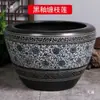 Tanque grande de patio de porcelana azul y blanca de Jingdezhen tanque de agua tanque de peces dorados cuenco de loto maceta de loto lirio de agua tanque de tortugas tanque de tortugas de hotel