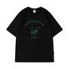 Camiseta de Manga Curta Transfronteiriça Masculina e Feminina Estilo Hong Kong Combinação Livre Solta Manga Curta Top Gola Redonda Casual Ombro Caído Camiseta de Casal