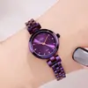 Reloj de Acero Color Oro Rosa Incrustado con Diamantes Gedi para Mujer Versátil Resistente al Agua Reloj de Pulsera de Moda Transfronterizo