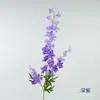 Delphinium de 3 ramas flor de seda artificial jacinto decoración del hogar arreglo floral jardín caja de flores exterior arreglo
