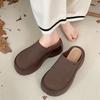 Zapatillas de Media Caña Retro Marrones de Suela Gruesa para Mujer de Celebridad de Internet Ropa Exterior 2025 Nuevo Otoño e Invierno Aumentadoras Antideslizantes Zapatos Birkenstock