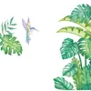 Novo LD93014 Folhas de Planta Tropical Verde Pintadas Beija-flor Quarto Sala de Estar Decoração de Parede de Casa Adesivo de Parede Autoadesivo