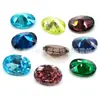 Zircón 5A en forma de huevo, zircón ovalado de color suelto para caras de anillo, zircón verde/zircón azul marino ovalado en stock para venta al por mayor