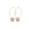 Lindos pendientes de mariposa con accesorios, pendientes de mariposa de círculo grande, pendientes de mariposa de color ecológico, pendientes de círculo grande, venta al por mayor