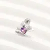 Pendientes Transfronterizos de Acero de Titanio 316, Piercings Labiales, Serie Morada de Cruz Corazón de Durazno, Varios Estilos de Joyería para Perforaciones de Oreja