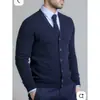 2026 Amazon Transfronterizo Abrigo Suéter Otoño e Invierno Nuevo Tejido de Punto para Hombre Cuello en V Manga Larga Holgado Casual Tejido de Punto