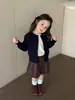 Gabardina Infantil 2026 Otoño Nueva Moda de Gama Alta para Niñas Abrigo Top a Cuadros de Manga Larga