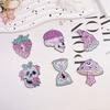 Insignia de Acrílico con Impresión en Relieve Accesorios Rosa Calavera Hongo Fresa Mariposa Forma Aretes Collar DIY