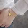 Collar de Cadena Gruesa de Acero de Titanio Corazón Hip-Hop para Mujer, Cadena para Clavícula de Estilo Dulce y Fresco a la Moda, Joyería de Acero de Titanio