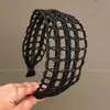 Diadema retro de corona alta para mujer, simple y elegante, diadema de ala ancha que no estrangula el cabello, accesorio para el cabello de moda estilo coreano