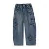 Jeans para niño 2026 nuevo estilo de otoño, pantalones para niños grandes, pantalones de pierna recta para primavera y otoño, pantalones largos para niño, estilo callejero moderno
