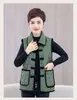 Moda Chaleco de Algodón con Botones para Madre Otoño e Invierno Chaleco Grueso Cálido Forrado de Lana para Mujeres de Mediana Edad y Mayores Chaleco Chaleco de Talla Grande