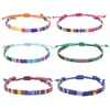 Pulseira Transfronteiriça Colorida de Algodão e Linho Estilo Étnico Novo Boêmio, Pulseira de Tecido Trançado Simples e Versátil