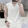 Chaleco de Color Sólido Estilo Americano con Cuello en V para Hombre, Nueva Camiseta sin Mangas Holgada de Verano 2026, Camiseta sin Mangas Deportiva Moderna para Jóvenes Hombres
