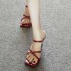 Super Valorizador! Sandálias de Salto Alto Stiletto Verão 2026 Novo Estilo Feminino com Tiras Cruzadas e Bico Quadrado Que Podem Ser Usadas na Rua