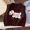 Nuevo y elegante atuendo de otoño y primavera para niños: camisa de algodón a cuadros, chaleco de punto y pantalones - un conjunto de tres piezas de estilo preppy