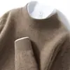 Caixa de Presente Suéter Masculino de Caxemira Gola Meia-Alta Lã Grossa Quente Malha Casual Camada Base Suéter de Caxemira de Cabra Inverno
