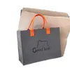 Bolsa de Feltro Feita à Mão Bolsa de Mão Ombro Único Logo Grande Capacidade Versátil Tote Bolsa de Compras Presente Feito à Mão