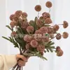 Ramo de Crisantemos Rosas Artificiales de Ping Pong y Dientes de León Transfronterizo Decoración del Hogar Flor de Bola Crisantemo Flores Falsas Arreglo Floral de Boda Fabricante Mayorista
