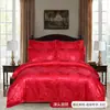 Comercio exterior transfronterizo estilo europeo lujo ligero jacquard de satén funda de edredón de plumón juego de tres piezas juego de ropa de cama para el hogar