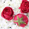Día de San Valentín simulación rosa cabeza de flor rizada corsage cabeza de flor de seda arreglo floral de boda flor de rosa venta al por mayor