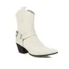 Botas Vaqueras de Mujer de Cuero con Hebilla Botines Tacón Grueso Tallas Grandes Botas de Mujer de Comercio Exterior 122-1
