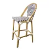 Mesa y Silla de Estilo Francés para Exterior Balcón Silla de Ratán Silla de Ratán Juego de Tres Piezas Cafetería Tienda de Té con Leche Casa de Huéspedes Silla de Comedor Vintage para Exterior