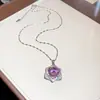 Colar de Zircônia Gota d'Água Rima de Cor da Provença Corrente de Clavícula Elegante da Moda Simples Design com Senso Colar de Nicho