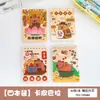 Cuaderno Mini de Bolsillo con Espiral Suave Tamaño Pequeño Dibujos Animados Línea Horizontal Estudiantes Llevan Cuaderno A7