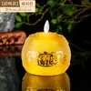 Lámpara de Loto, Lámpara Siempre Encendida, Vela Digital para el Hogar, Lámpara de Ofrenda para Bodhisattva, Lámpara de Buda, Lámpara de Altar de Cristal para Buda, Recargable