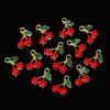 Versión Coreana Accesorios para Joyería DIY Colgante Mini Cereza Gota de Aceite Colgante para Pulsera Collar Funda de Teléfono Materiales de Belleza