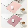 Mouse Pad Pequeno Resistente a Manchas em Estoque, Mouse Pad de Couro Preto Simples Colorido Dupla Face à Prova d'Água para Mesa Venda por Atacado