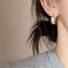 Pendientes de Aro Cruzados de Doble Anillo para Mujer, Pendientes de Aro Versátiles de Estilo Minimalista a la Moda de Nicho Simple, Nuevos Accesorios para Orejas Estilo Coreano