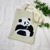 Bolsa de Tricô Ins Desenho Panda Feminina Moda para Carregar na Mão Grande Capacidade Bolsa de Ombro Bolsa Transversal Bolsa
