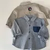 Camisas Infantis Mabao 2026 Outono Novo Estilo Coreano Camisas Masculinas Patchwork com Aplicação Moda Primavera Masculina Atacado