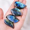 Pingente Ornamento Labradorita Natural Folha Pedra da Lua Azul Gota d'Água Iridescente Atacado Cristal