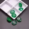 Pedra Sintética Esmeralda Oval Cabochão Pedra Solta Pedra de Vidro Cristal Pedra Solta para DIY Acessório de Inlay Pedra