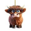 Lindo Colgante de Vaca de Dibujos Animados para Coche Colgante Acrílico para Colgar en el Coche Decoración de Árbol de Navidad Decoración Interior de Coche