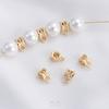 Pulsera de cuentas de color oro de 14K que conserva el color, cuentas de barril con dije de anillo colgante, hebilla, accesorios de joyería para collar de pulsera hechos a mano DIY