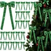 Adorno Navideño de Lazo con Purpurina de 30 cm Adorno Navideño de Lazo Grande Vintage para Decoración de Escaleras y Habitaciones