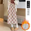 Falda de Lana Ajustada al Cadera Otoño e Invierno Retro Nuevo Estilo 2026 Falda de Longitud Media para Mujer Versátil Cintura Alta Aspecto Adelgazante Falda de Cuadros Línea A