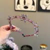 Tiara de Cristal Roxa Resistente de Luxo de Alto Padrão para Mulheres, Grampo de Cabelo Exquisito, Doce, Moderno, Versátil, Acessório de Cabelo de Alto Padrão