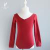 Ropa de Baile para Niñas Otoño Ropa de Práctica Ropa de Ballet de Manga Larga Ropa de Una Pieza Falda de Baile para Examen de Danza China