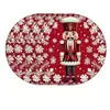 Los manteles individuales navideños más vendidos de Temu, manteles redondos decorados con muñecos de nieve navideños, tapetes de mesa de vinilo impresos no impermeables