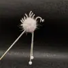 Horquilla de borla estilo antiguo de felpa con orejas de gato y conejo, horquilla linda y delicada de nicho, accesorios para el cabello Hanfu que se mueven al caminar, tocado al por mayor