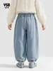 Ropa infantil Yingsibao otoño nuevo pantalones para niñas jeans para niños pantalones jogger con cordones para niños mayores